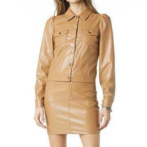 NEW TART COLLECTIONS averill vegan leather jacket in soft brown